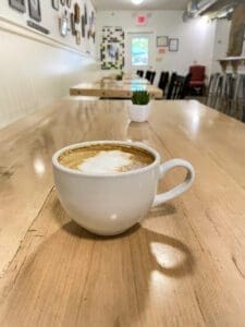 Photo of a cappuccino at Highwheeler Coffee Fort Plain NY