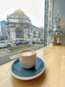 Photo of a cortado at Overwinter Coffee in Buffalo NY, Erie Canal specialty coffee guide