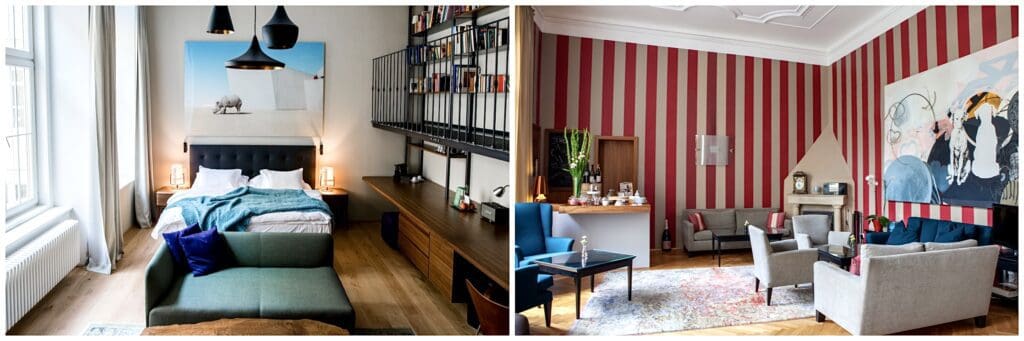 Photo of the Library Suite room and photo of Lisa's Salon in Hotel Altstadt