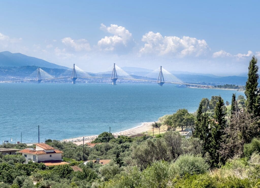 View of Rio-Antirio Bridge from the mainland