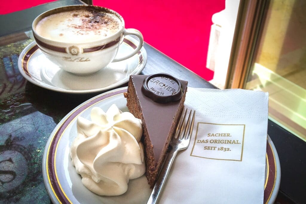 Cafe Sacher, one of the most Famous coffee houese in Vienna